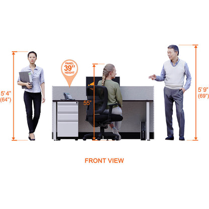 Benching Workstations 39H 4-Pack Cluster Non-Powered