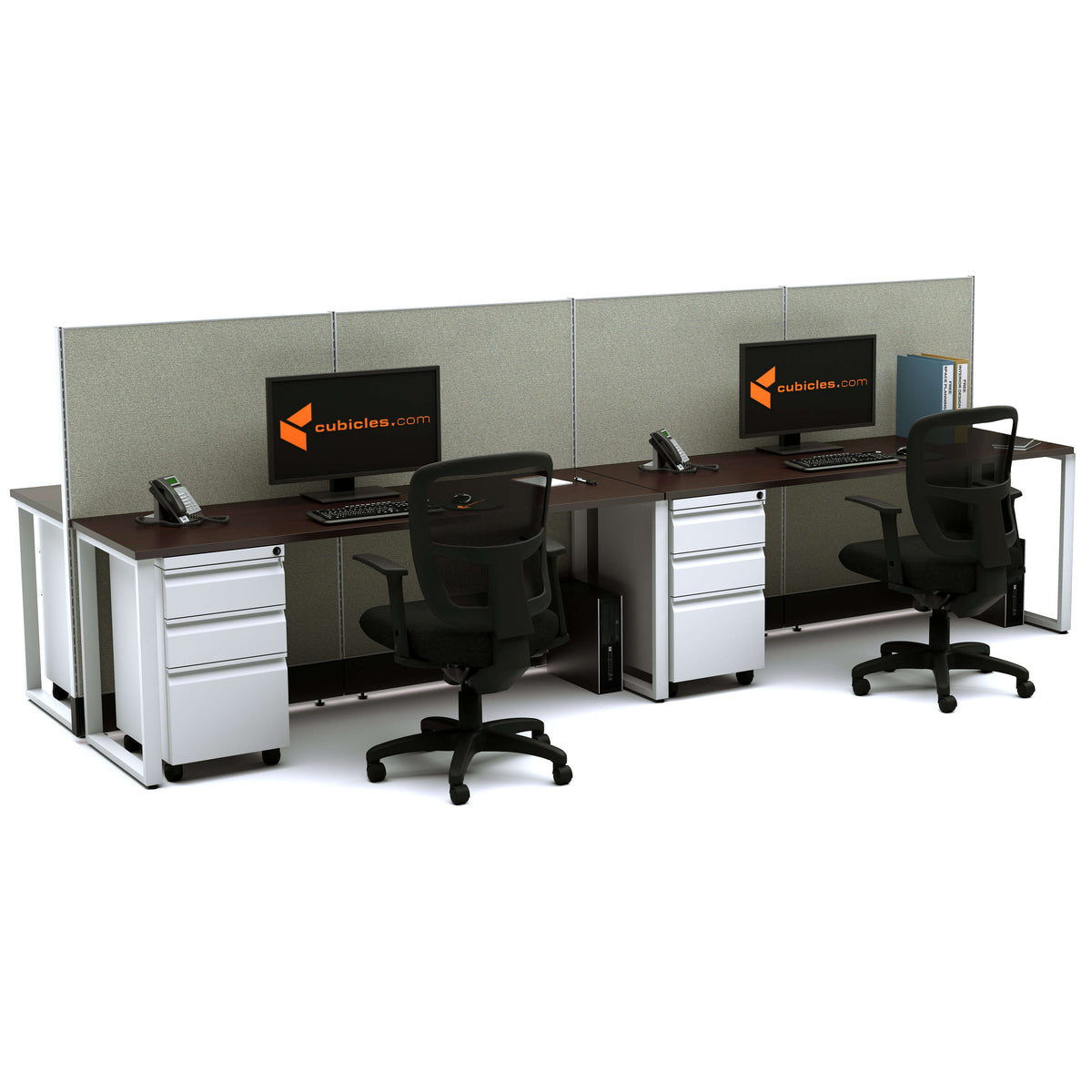 Benching Workstations 53H 4-Pack Cluster Powered