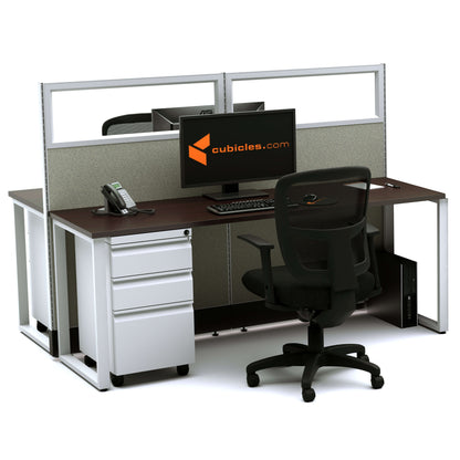Benching Workstations With Glass 53H 2-Pack Cluster Powered