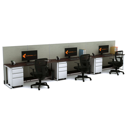 Benching Workstations 53H 3-Pack In-Line Powered