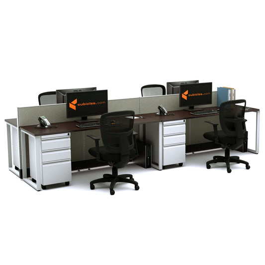 Benching Workstations 39H 4-Pack Cluster Powered