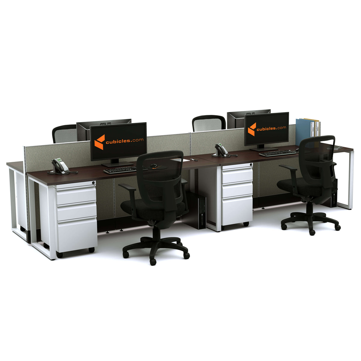 Benching Workstations 39H 4-Pack Cluster Non-Powered
