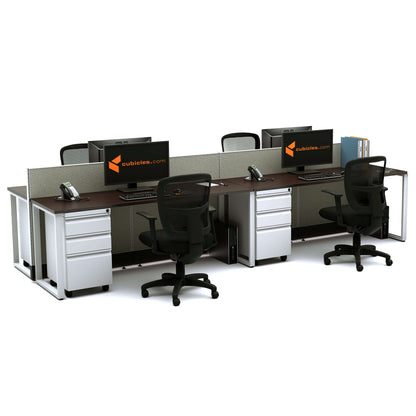 Benching Workstations 39H 4-Pack Cluster Non-Powered