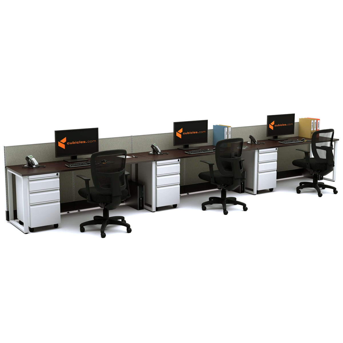 Benching Workstations 39H 3-Pack In-Line Non-Powered