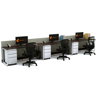 Benching Workstations 39H 3-Pack In-Line Non-Powered