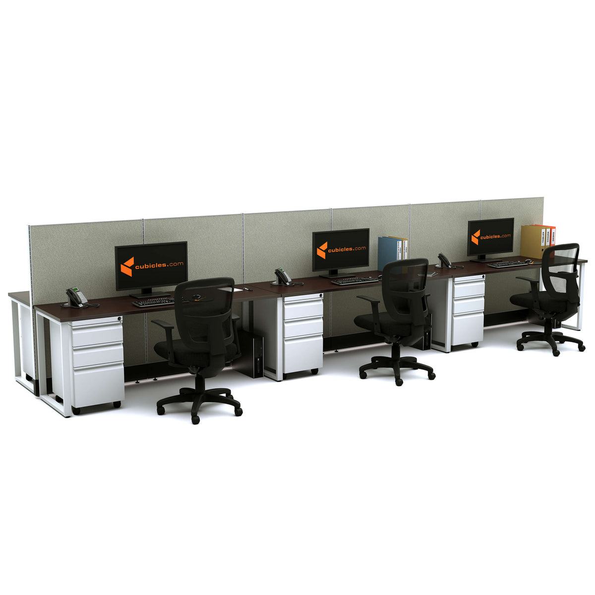 Benching Workstations 53H 6-Pack Cluster Powered