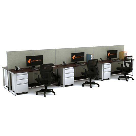 Benching Workstations 53H 6-Pack Cluster Powered