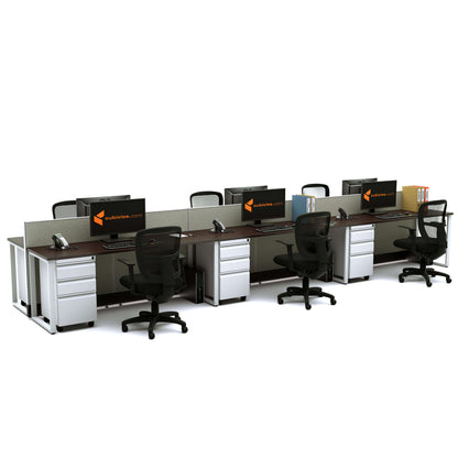 Benching Workstations 39H 6-Pack Cluster Powered