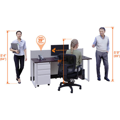 Benching Workstations 39H 4-Pack Cluster Powered