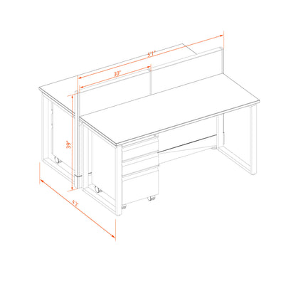 Benching Workstations 39H 2-Pack Cluster Non-Powered