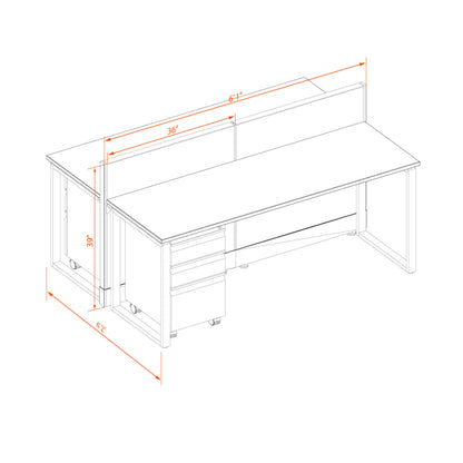 Benching Workstations 39H 2-Pack Cluster Non-Powered