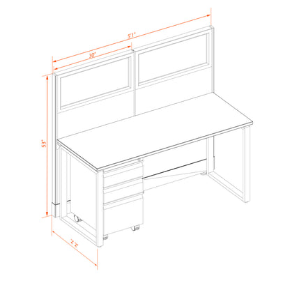 Benching Workstations With Glass 53H Non-Powered