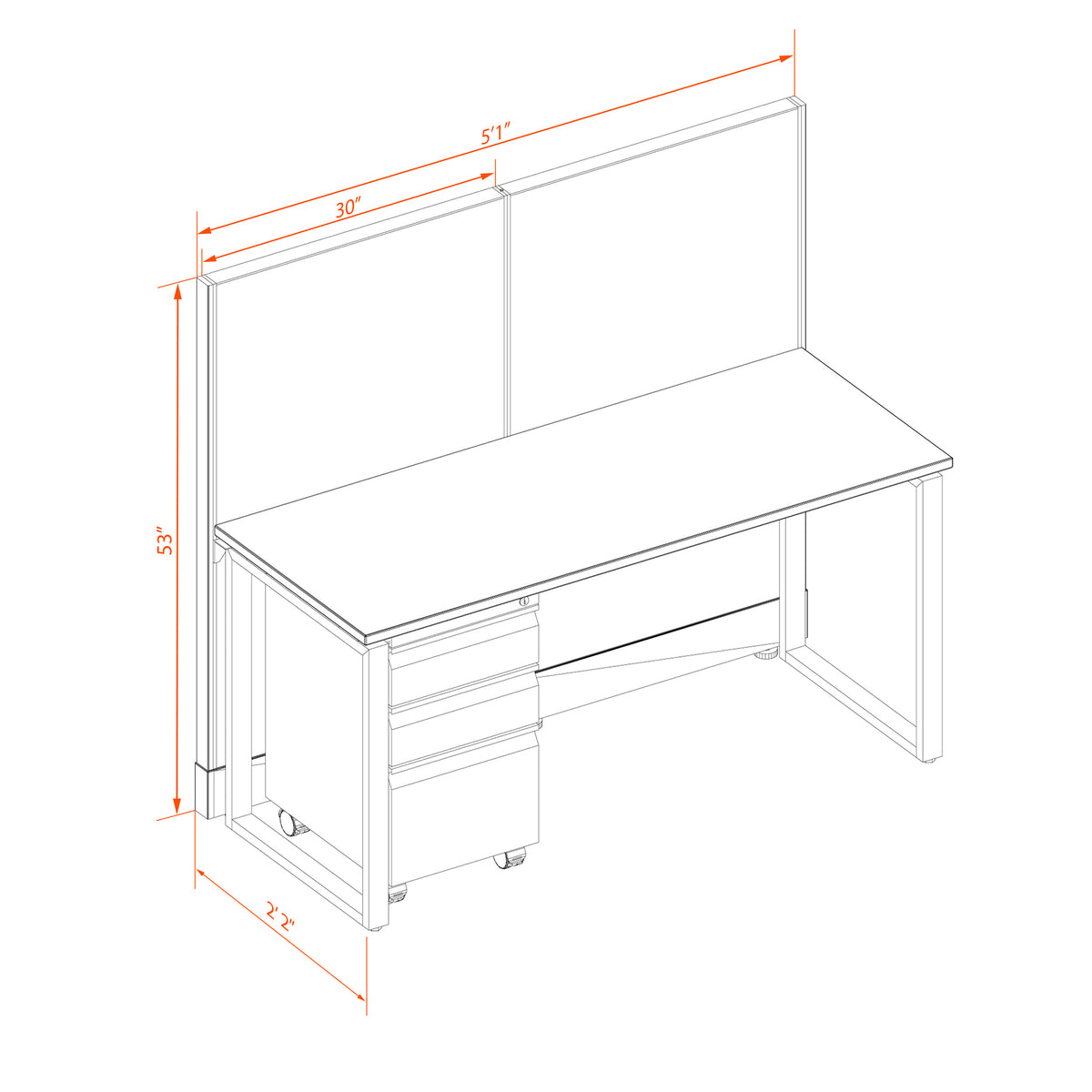 Benching Workstations 53H Non-Powered
