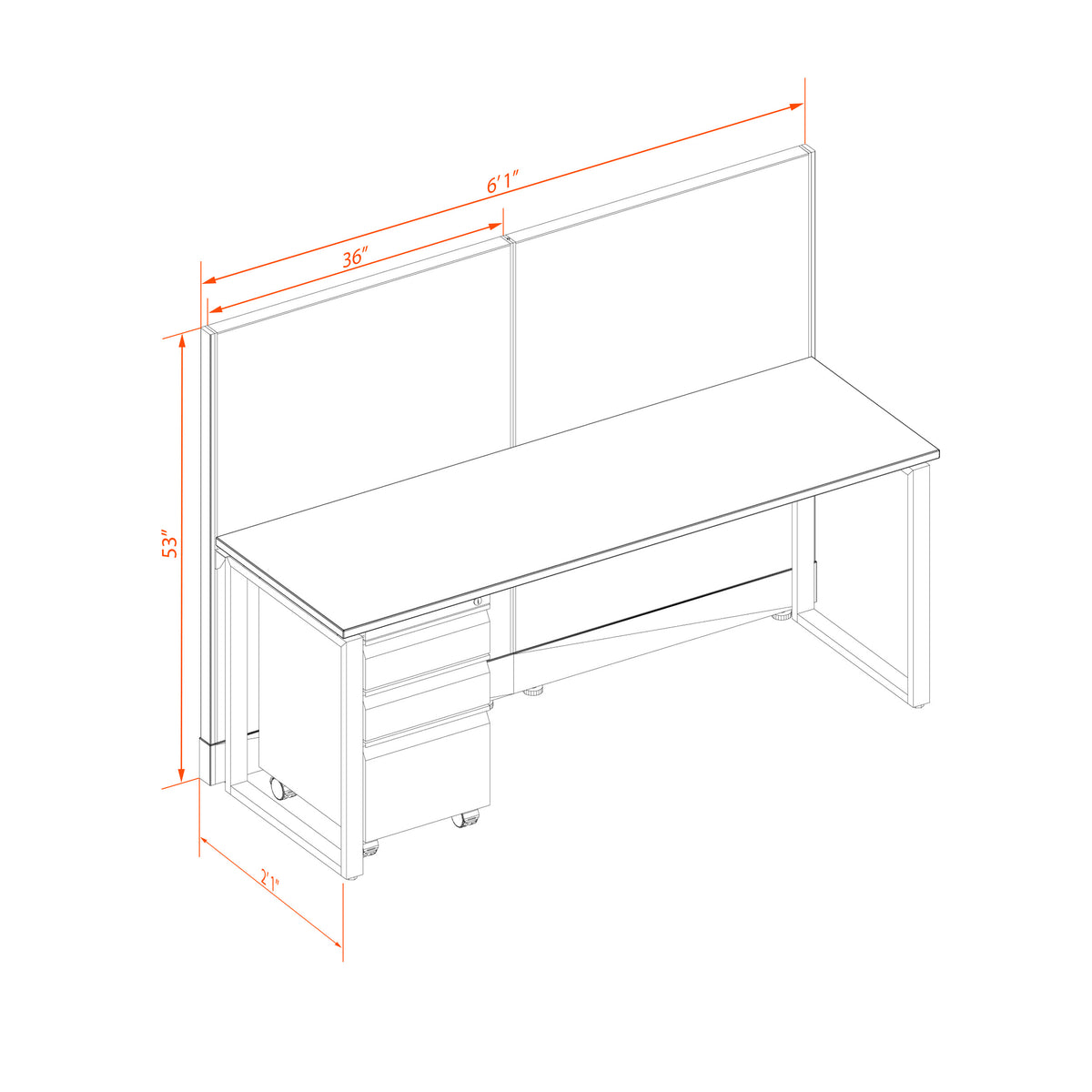 Benching Workstations 53H Non-Powered