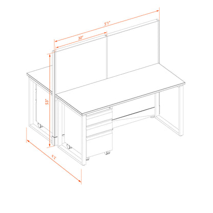 Benching Workstations 53H 2-Pack Cluster Non-Powered