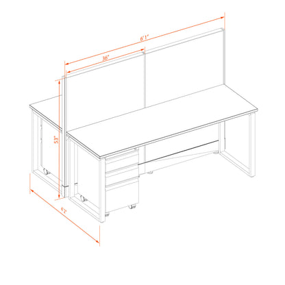 Benching Workstations 53H 2-Pack Cluster Non-Powered