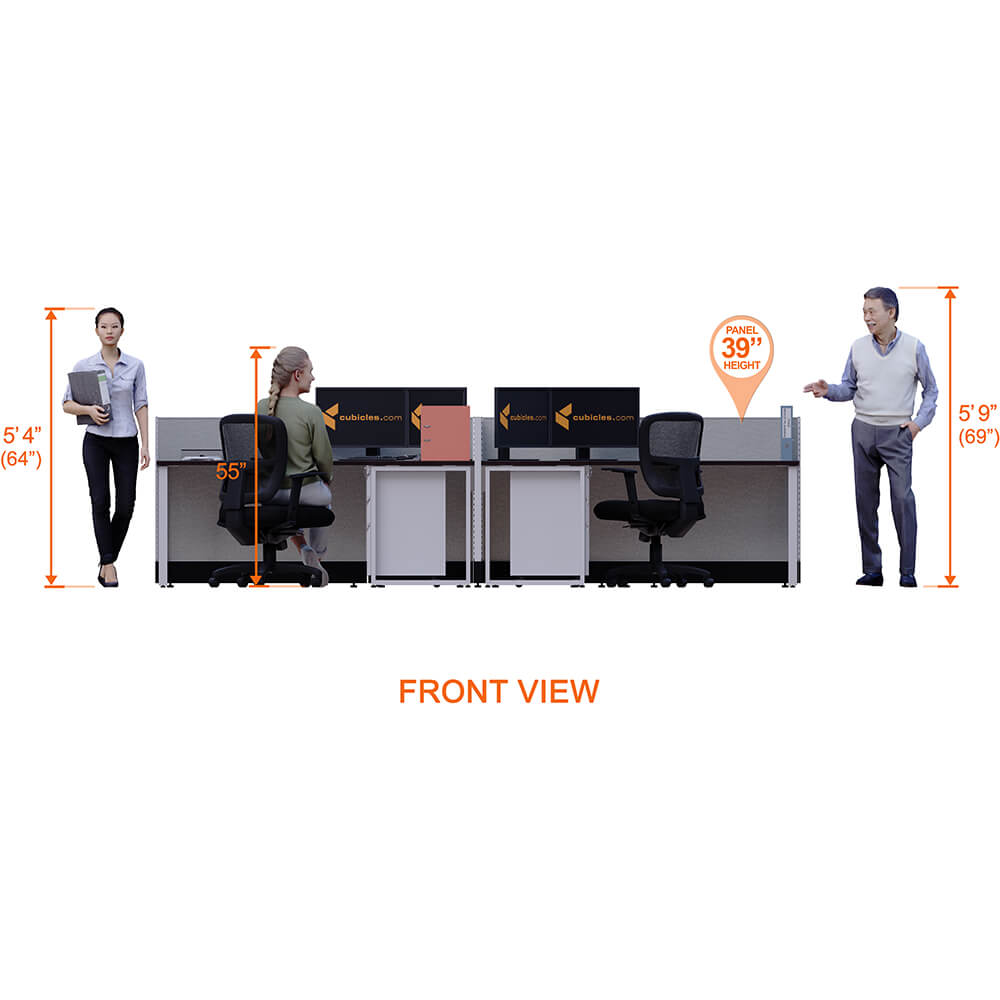 Benching Workstations 39H 2-Pack T-Shape Powered