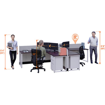 Benching Workstations 39H 2-Pack T-Shape Non-Powered