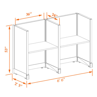 Call Center Cubicles 53H 2-Pack In-Line Non-Powered