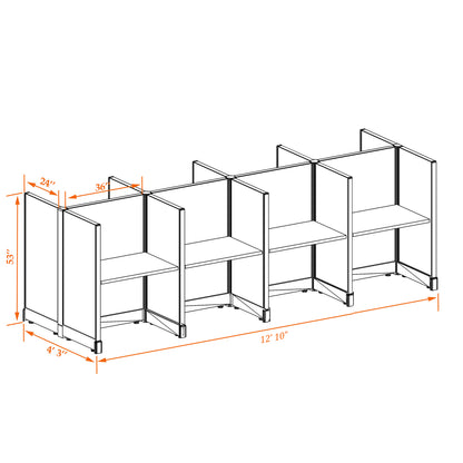 Call Center Cubicles 53H 8-Pack Cluster Non-Powered