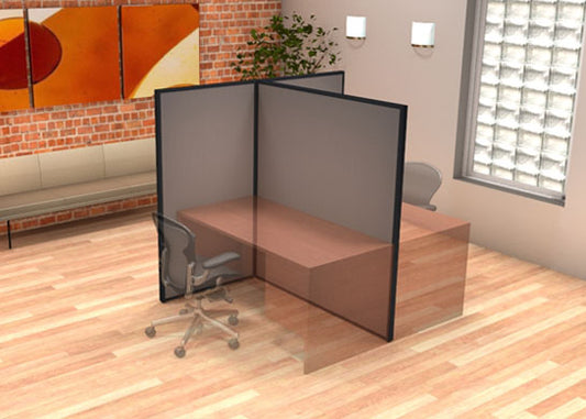 DIY Modular Desk Dividers 66H 2-Pack T-Shape Clustered