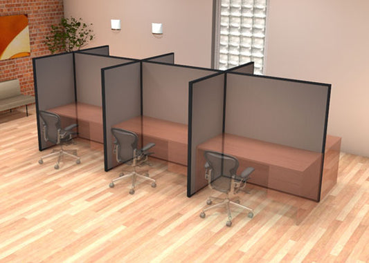 DIY Modular Desk Dividers 66H 6-Pack T-Shape Clustered