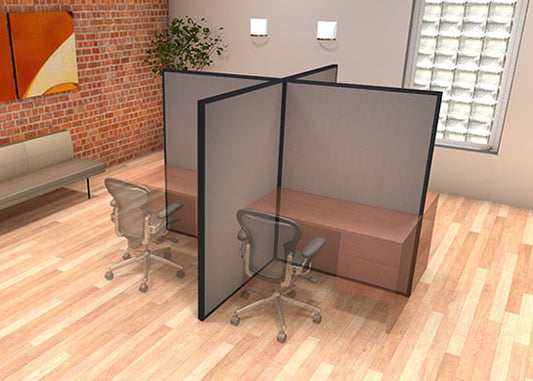 DIY Modular Desk Dividers 66H 4-Pack X-Shape Clustered