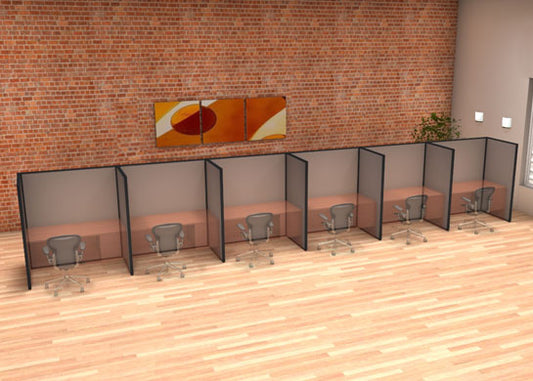 DIY Modular Desk Dividers 66H 6-Pack U-Shape In-Line
