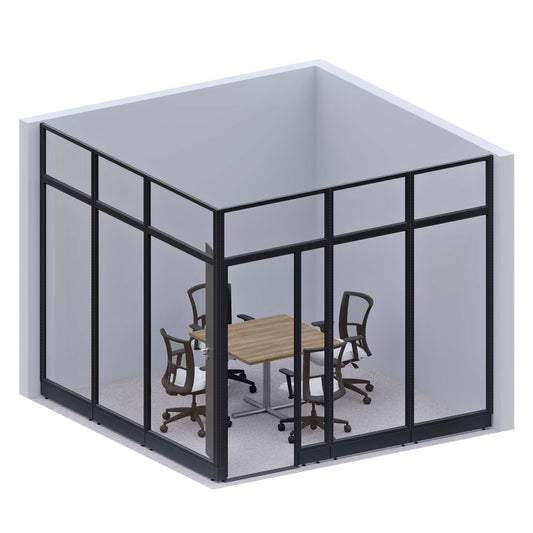Modular Conference Room Partitions L-Shape 107H