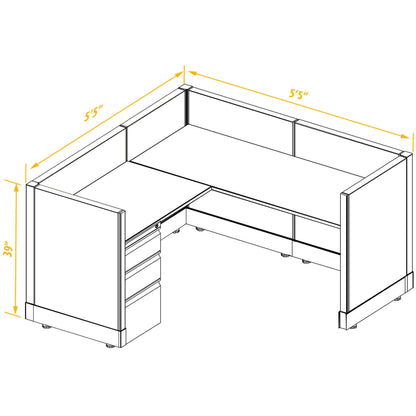 L-Shaped Cubicles 39H Non-Powered