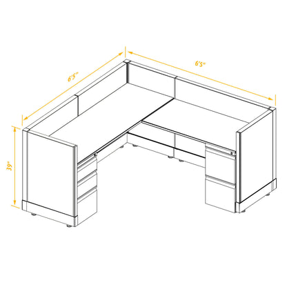 L-Shaped Cubicles 39H Non-Powered