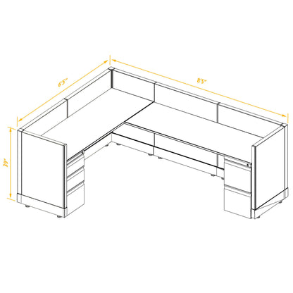 L-Shaped Cubicles 39H Non-Powered