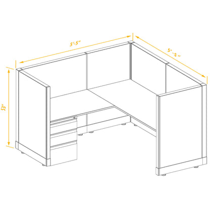 L-Shaped Cubicles 53H Non-Powered