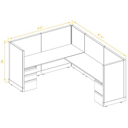 L-Shaped Cubicles 53H Non-Powered