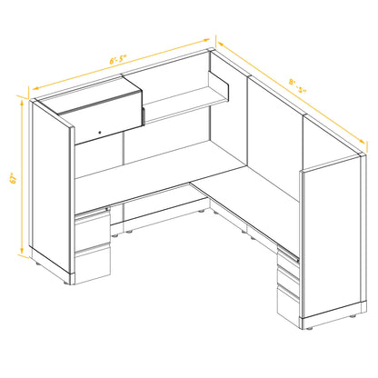 L-Shaped Cubicles 67H Non-Powered