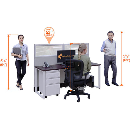 Benching Workstations With Glass 53H Powered