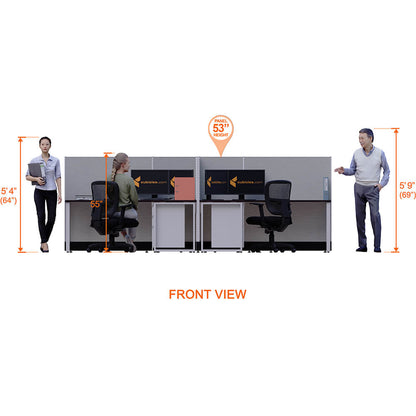 Benching Workstations 53H 2-Pack T-Shape Powered