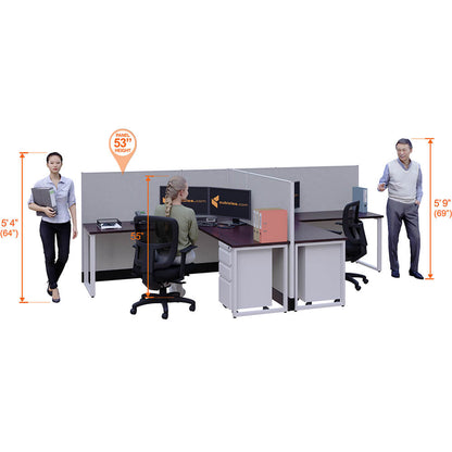 Benching Workstations 53H 4-Pack X-Shape Non-Powered