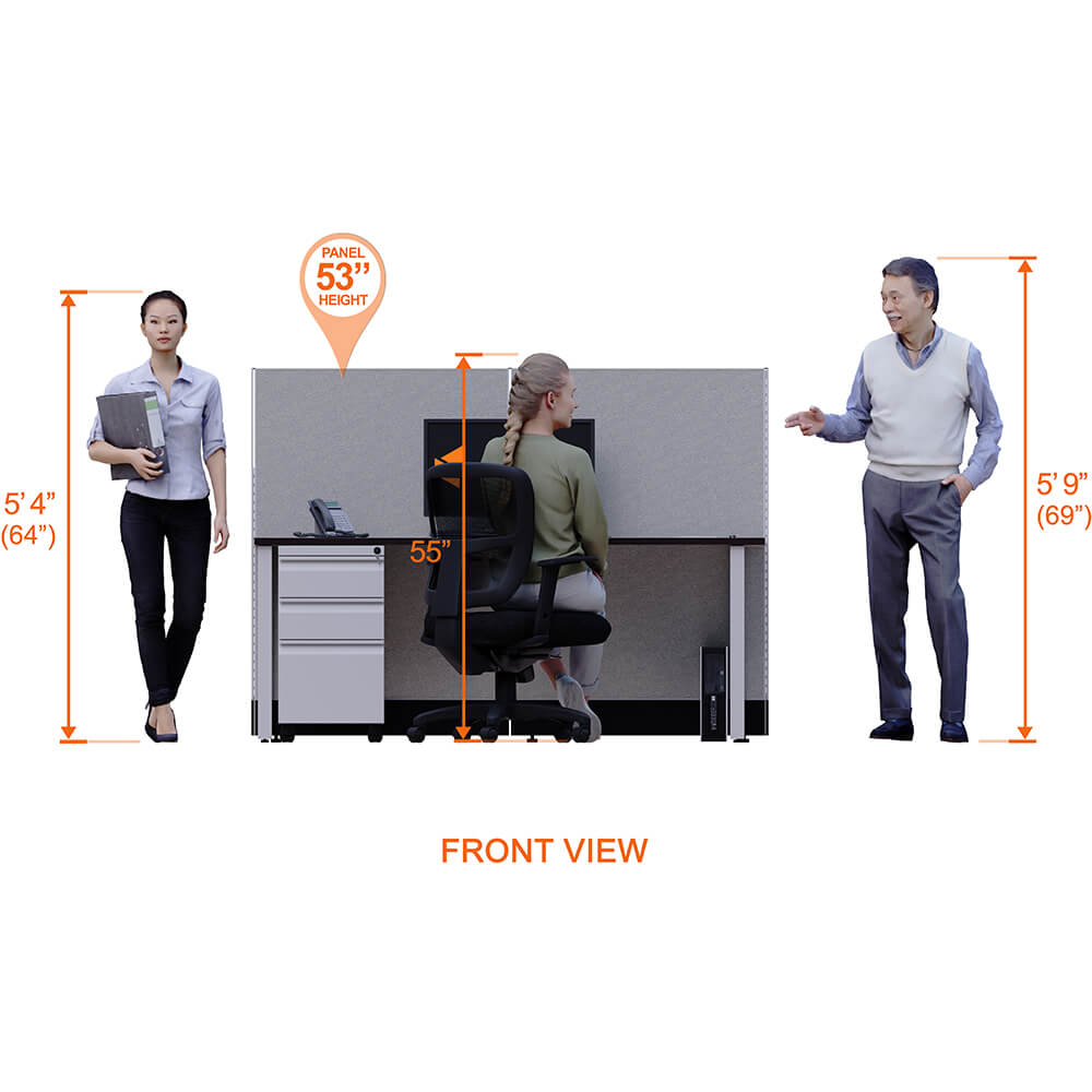 Benching Workstations 53H 6-Pack Cluster Powered