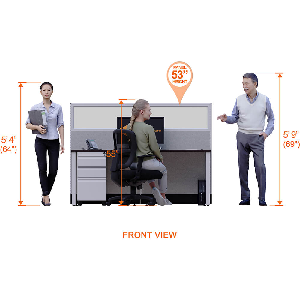 Benching Workstations With Glass 53H Non-Powered