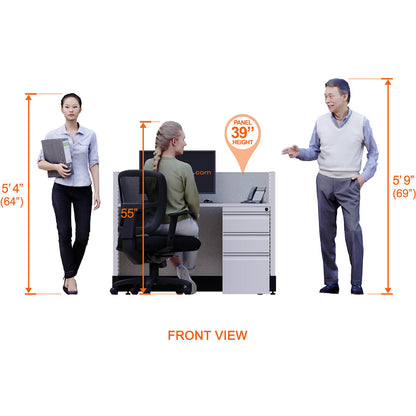Call Center Cubicles 39H  2-Pack Cluster Powered