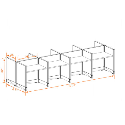Call Center Cubicles 39H 8-Pack Cluster Non-Powered
