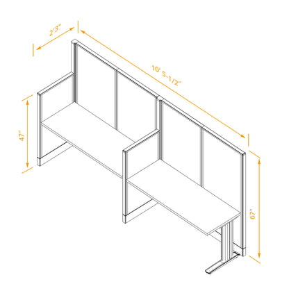 Cubicle Desks Straight 2-Pack Non Powered