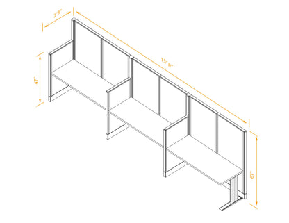 Cubicle Desks Straight 3-Pack Non-Powered