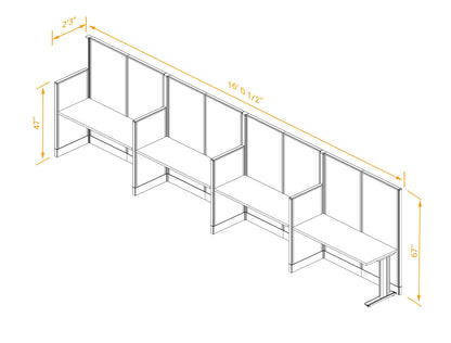 Cubicle Desks Straight 4-Pack Non-Powered