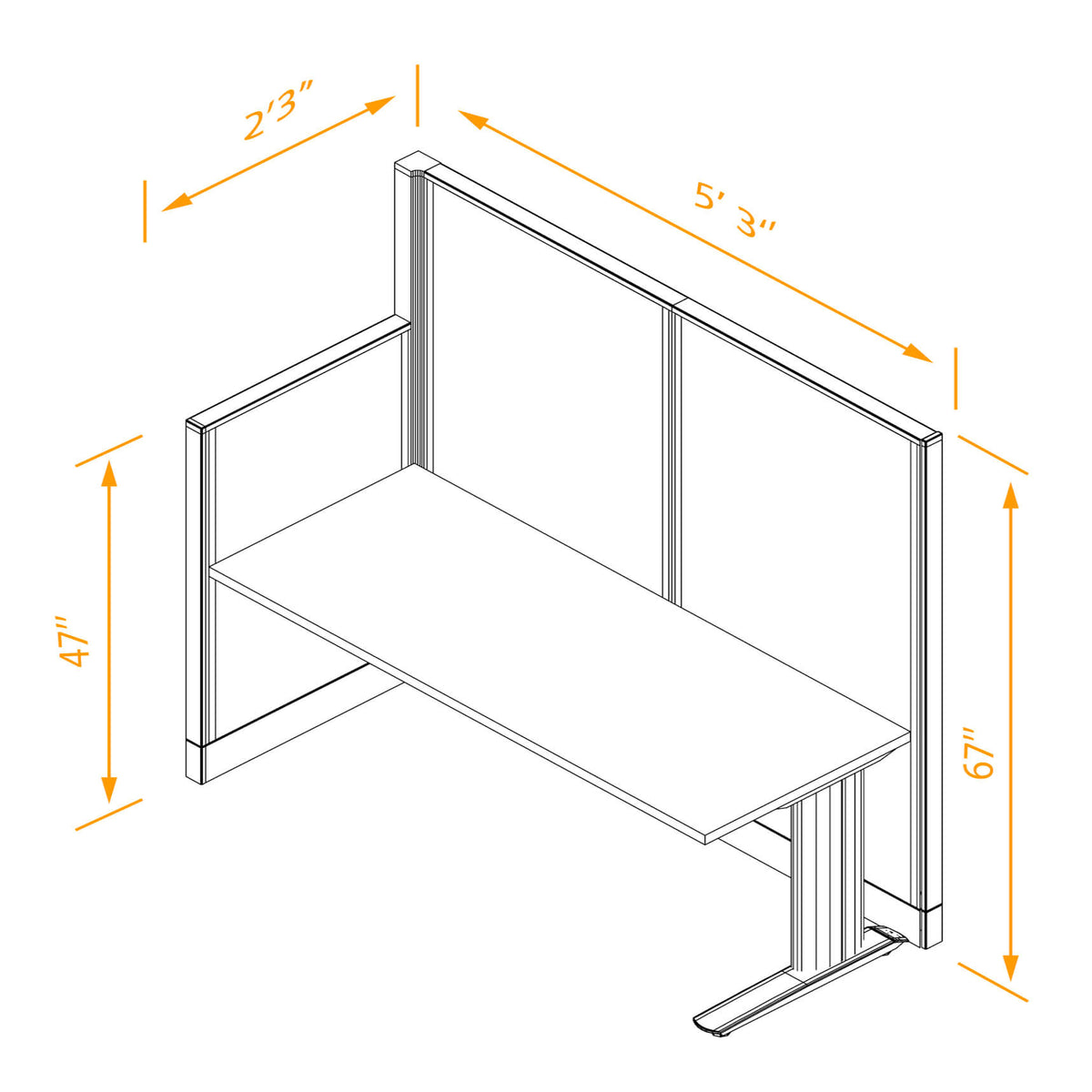 Cubicle Desks Straight Non-Powered