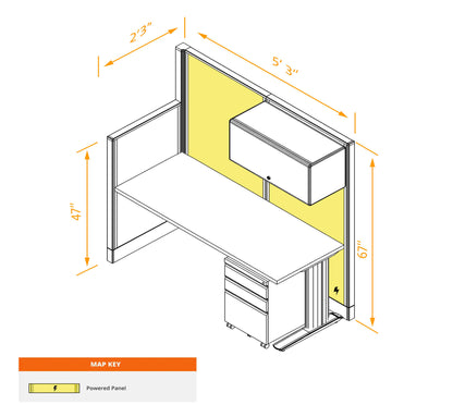 Cubicle Desks With Storage Straight Powered