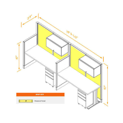 Cubcle Desks With Storage Straight 2-Pack Powered