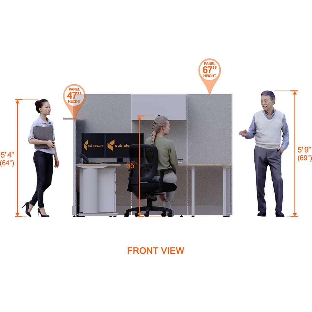 Cubicle Desks With Transaction Top And Storage U-Shaped Powered