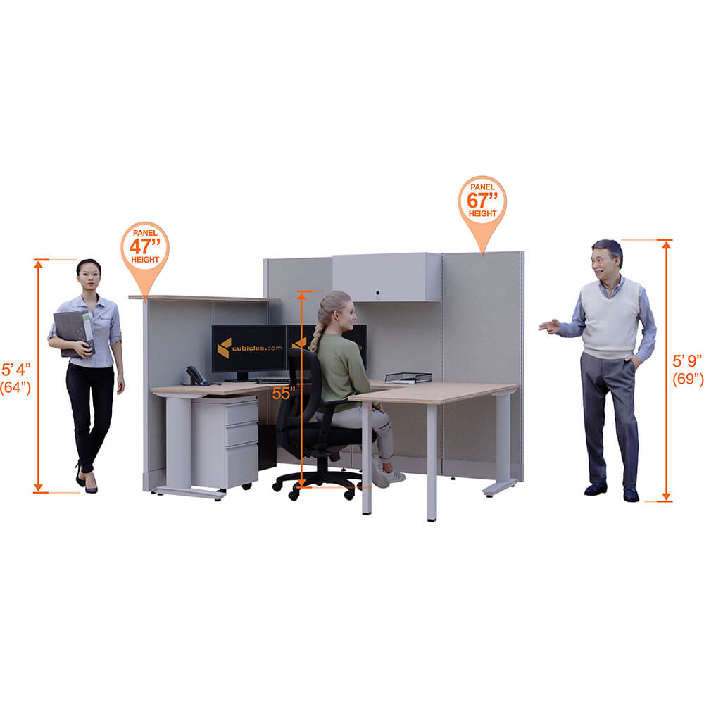 Cubicle Desks With Transaction Top And Storage U-Shaped Powered